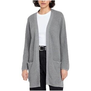 Old Navy Longline Open Front Cardigan Sweater Women's 3X Gray Ribbed Cozy